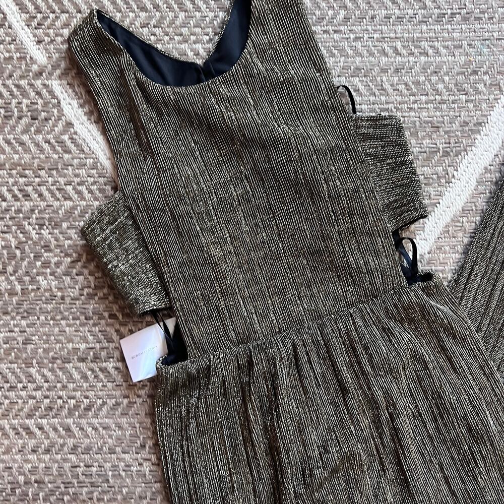 BCBGMAXAZRIA Metallic Cut out Evening Dress Sz Large - Picture 7 of 9